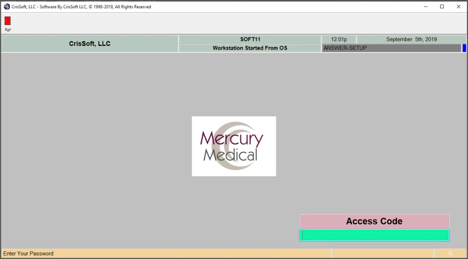 screenshot of Mercury Medical